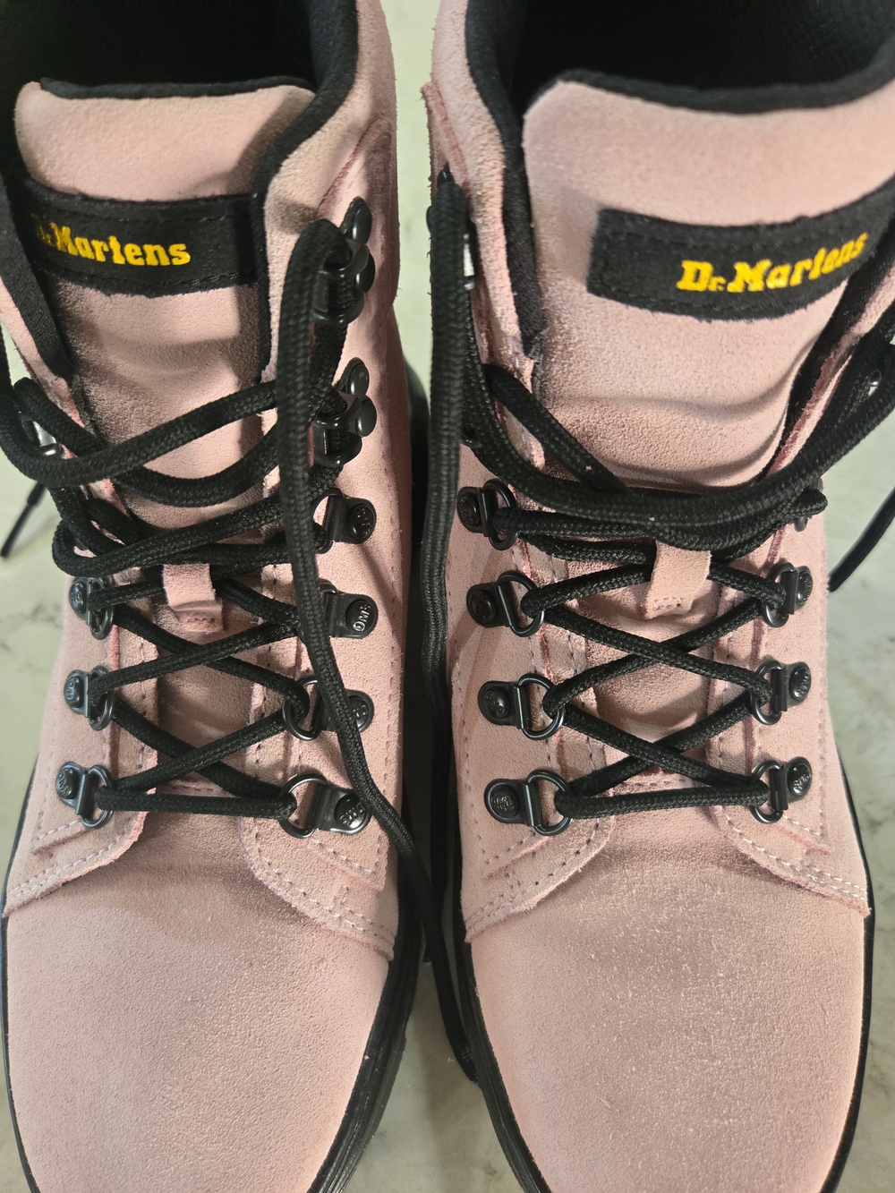 Dr. Martens Pink Suede Lace-Up Combat Boots 8-8.5 New!!! - Picture 11 of 11